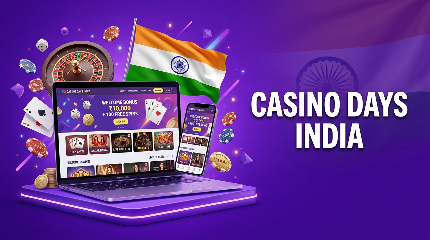 Casino Days India online casino covering features, player benefits, mobile access, promotions, and account services